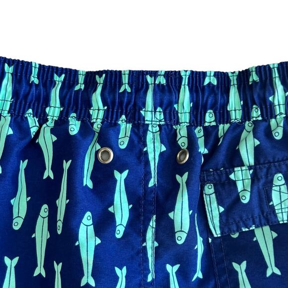 TOM & TEDDY Boys Navy Sardines Swim Trunks Size 5/6 - Picture 6 of 6